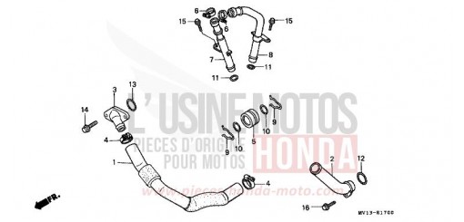 WATER PIPE XRV750M de 1991